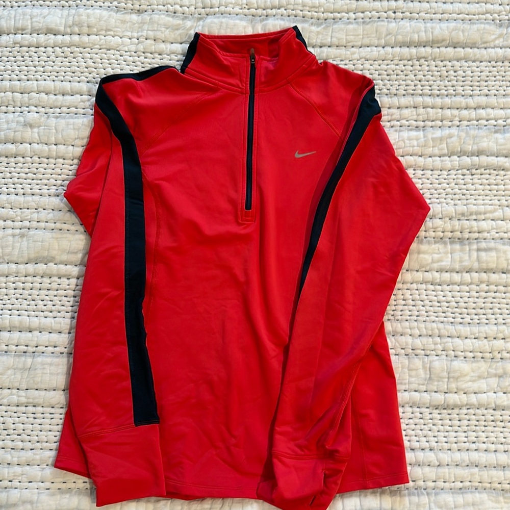 Nike Long Sleeve 3/4 zip athletic shirt size medium